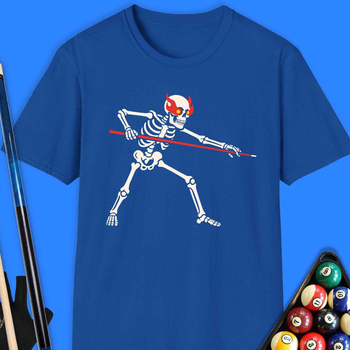Skeleton Pool T-Shirt Gift For Pool Player