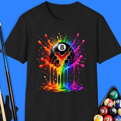8-Ball Rainbow Splash Pool T-Shirt Gift For Pool Player