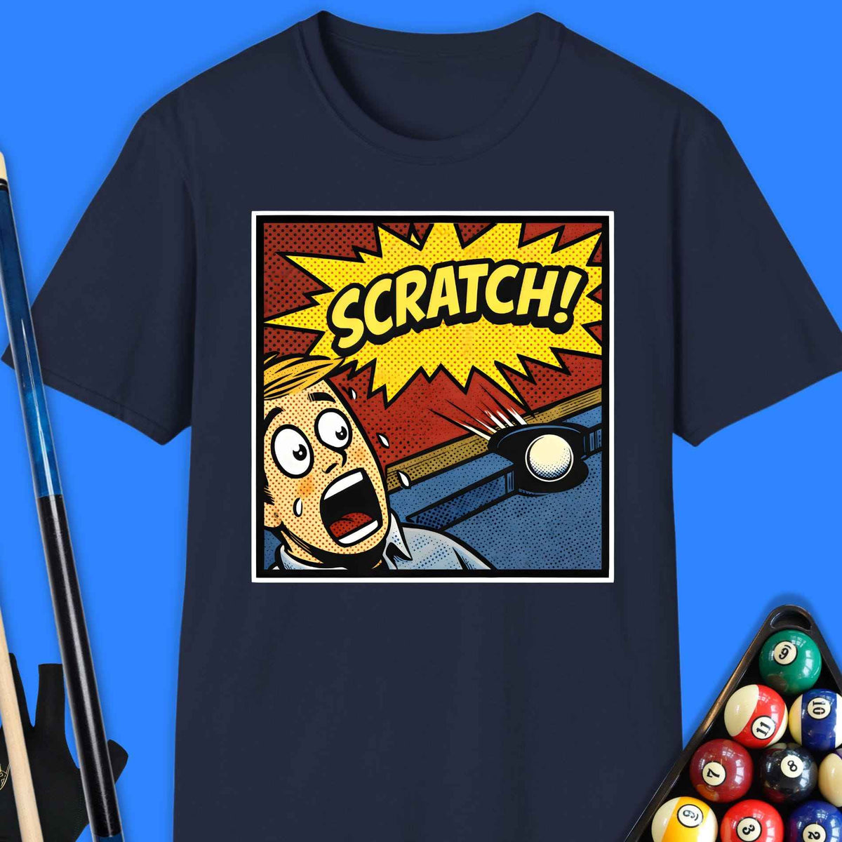 Scratch Comic Pool T-Shirt Gift For Pool Player