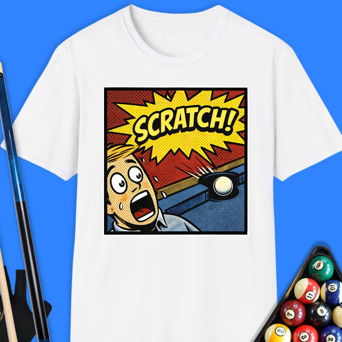 Scratch Comic Pool T-Shirt Gift For Pool Player