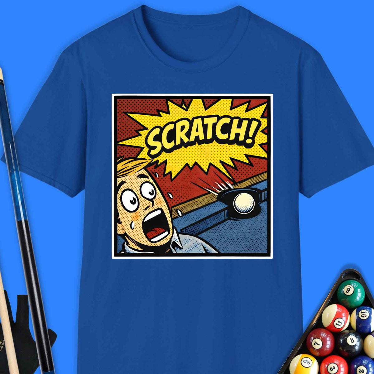 Scratch Comic Pool T-Shirt Gift For Pool Player