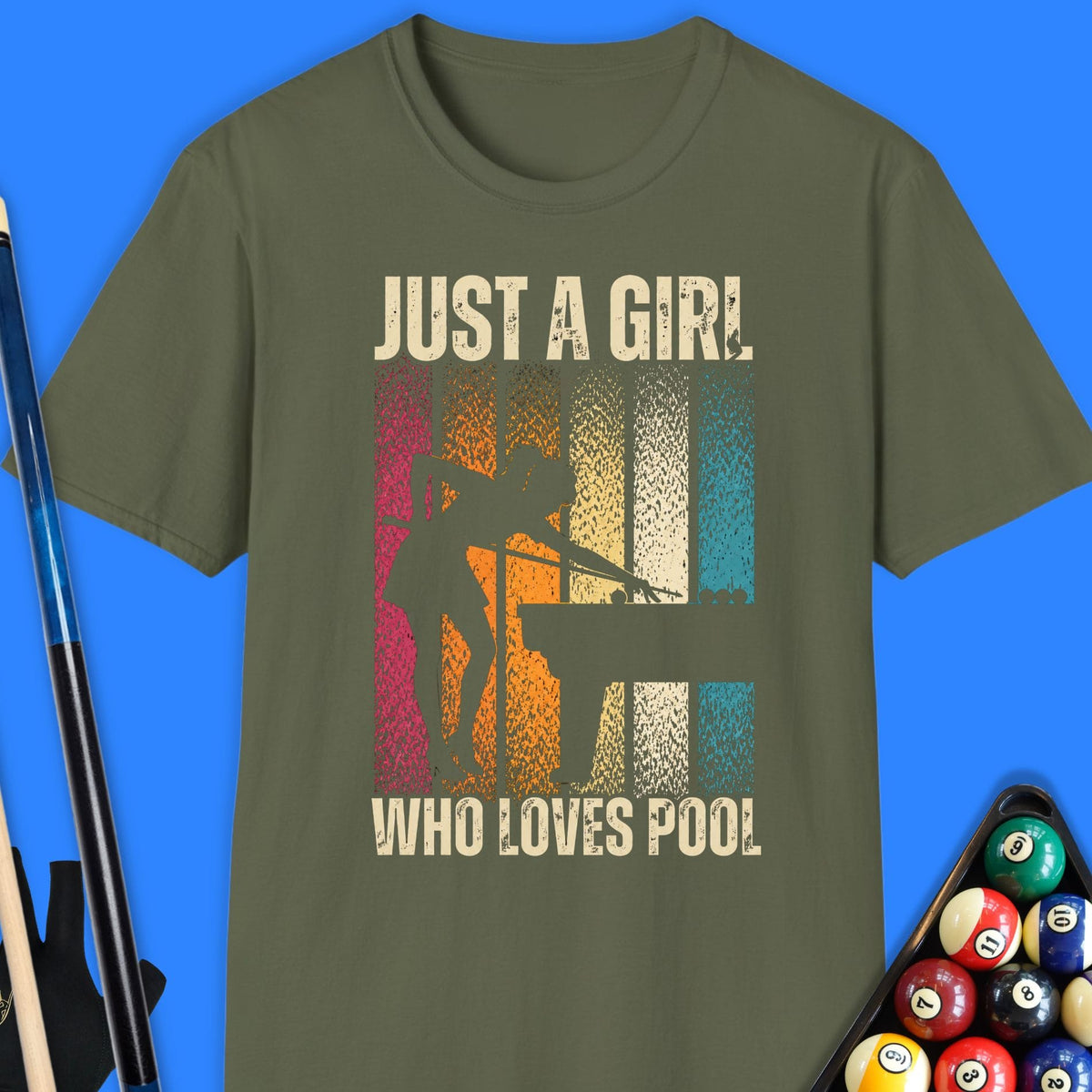 Just A Girl Who Love Pool T-Shirt Gift For Pool Player