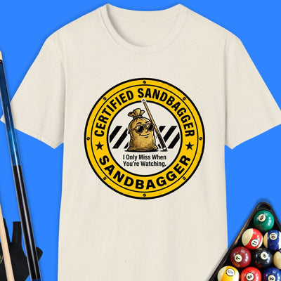 Certified Sandbagger Pool T-Shirt Gift For Pool Player