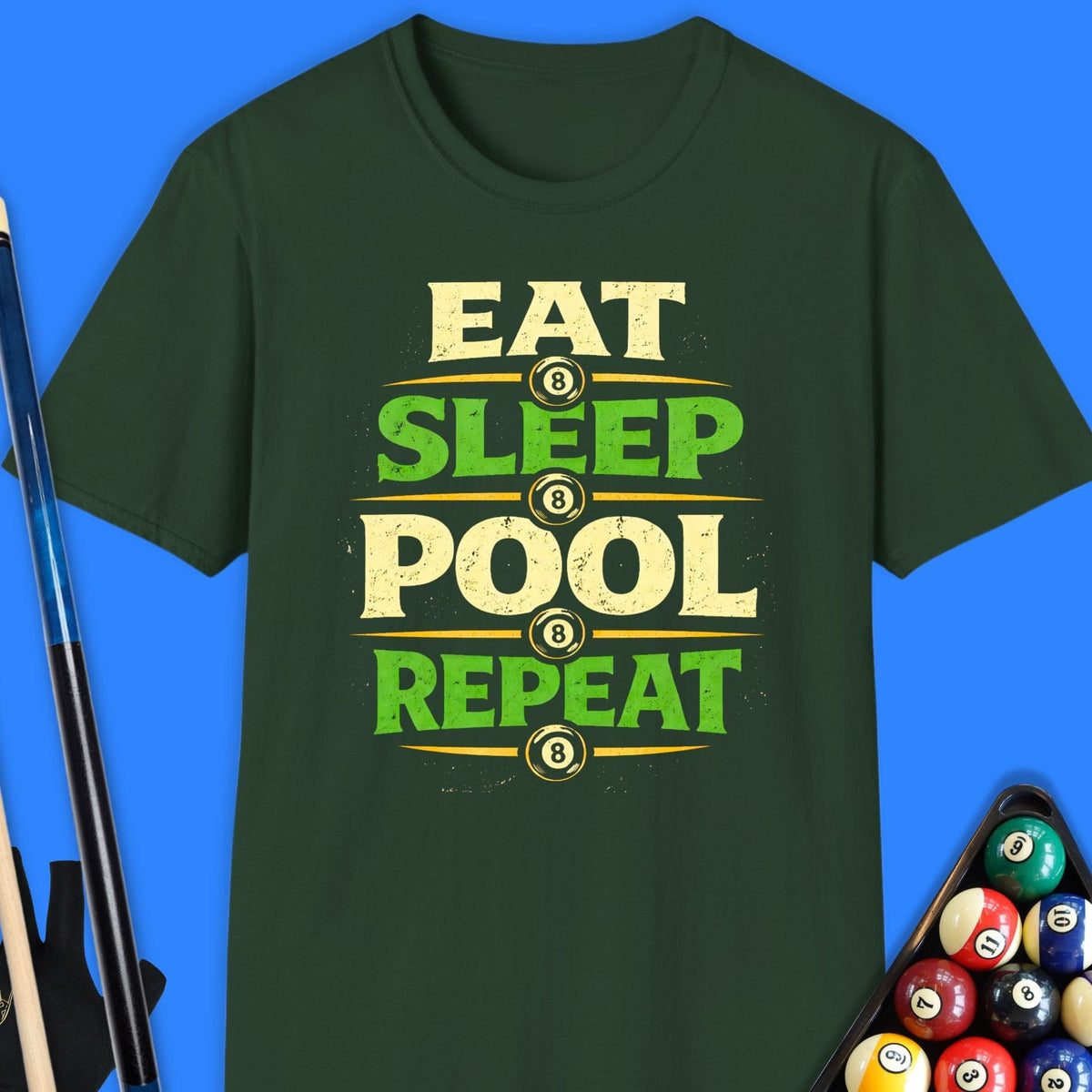 Eat Sleep Pool Repeat T-Shirt Gift For Pool Player