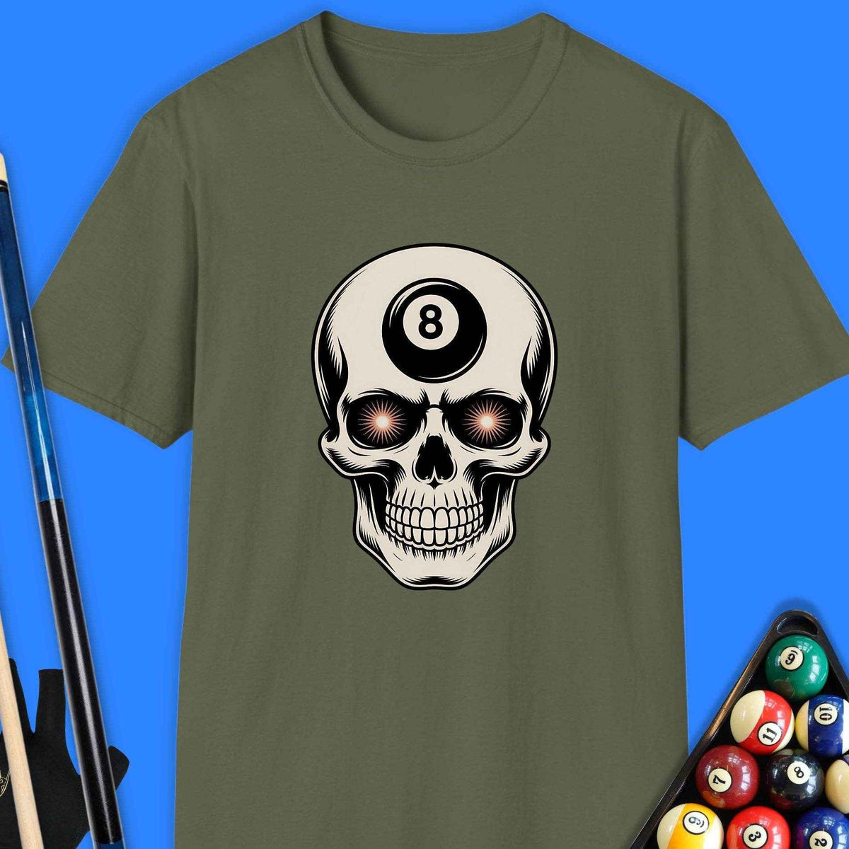 8 Ball Skull Pool T-Shirt Gift For Pool Player