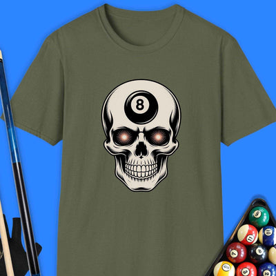 8 Ball Skull Pool T-Shirt Gift For Pool Player