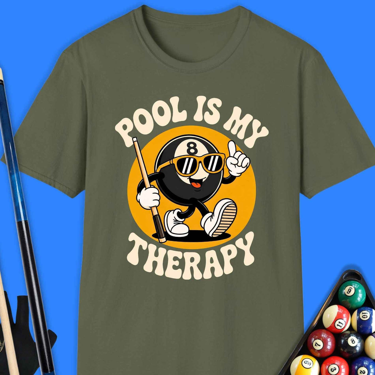 Pool Is My Therapy T-Shirt Gift For Pool Player