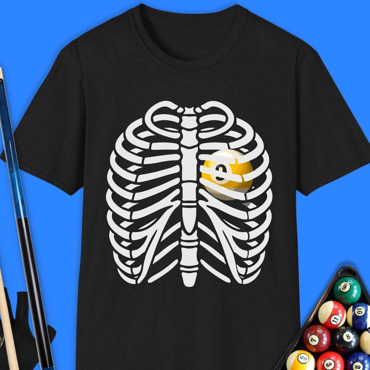 Pool Heart In Ribcage T-Shirt Gift For Pool Player