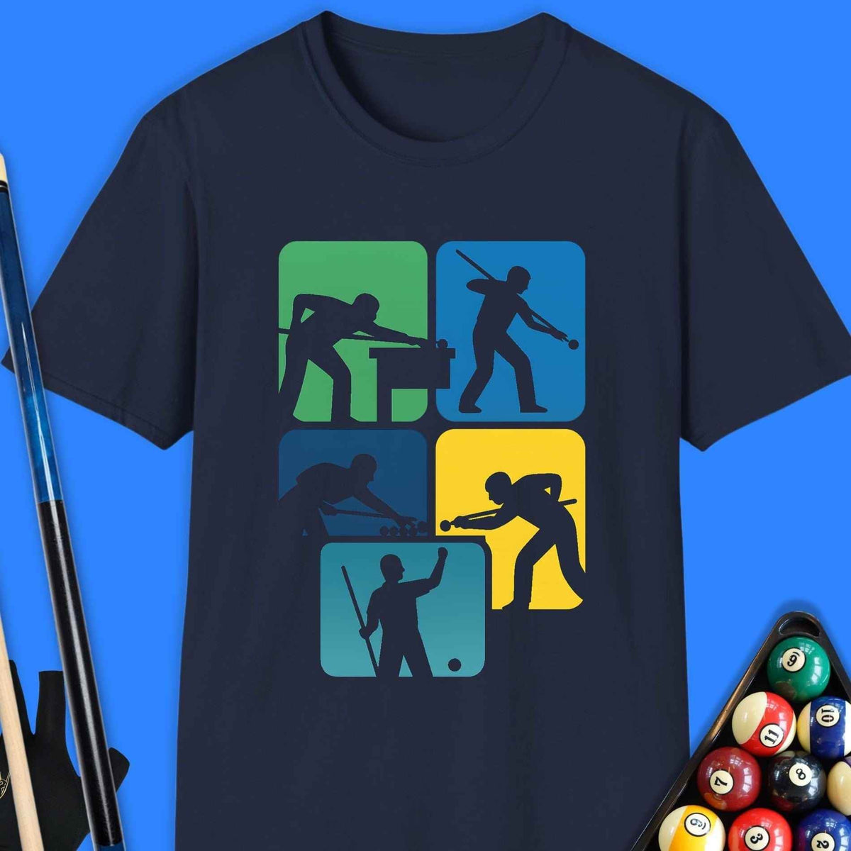 Pool Player Silhouette T-Shirt Gift For Pool Player