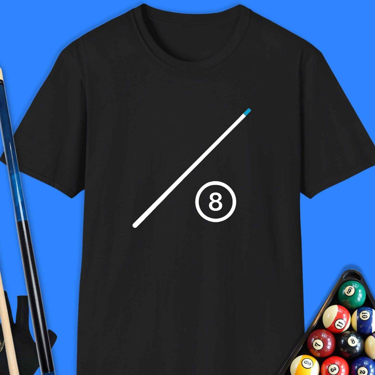 Minimalist 8-Ball Cue Pool T-Shirt Gift For Pool Player