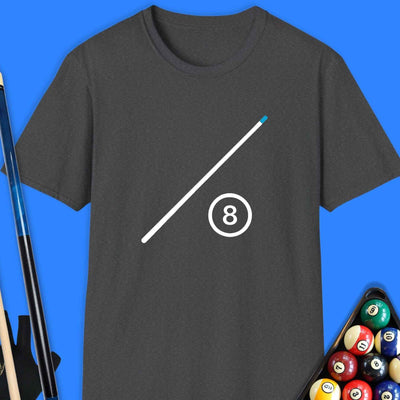 Minimalist 8-Ball Cue Pool T-Shirt Gift For Pool Player