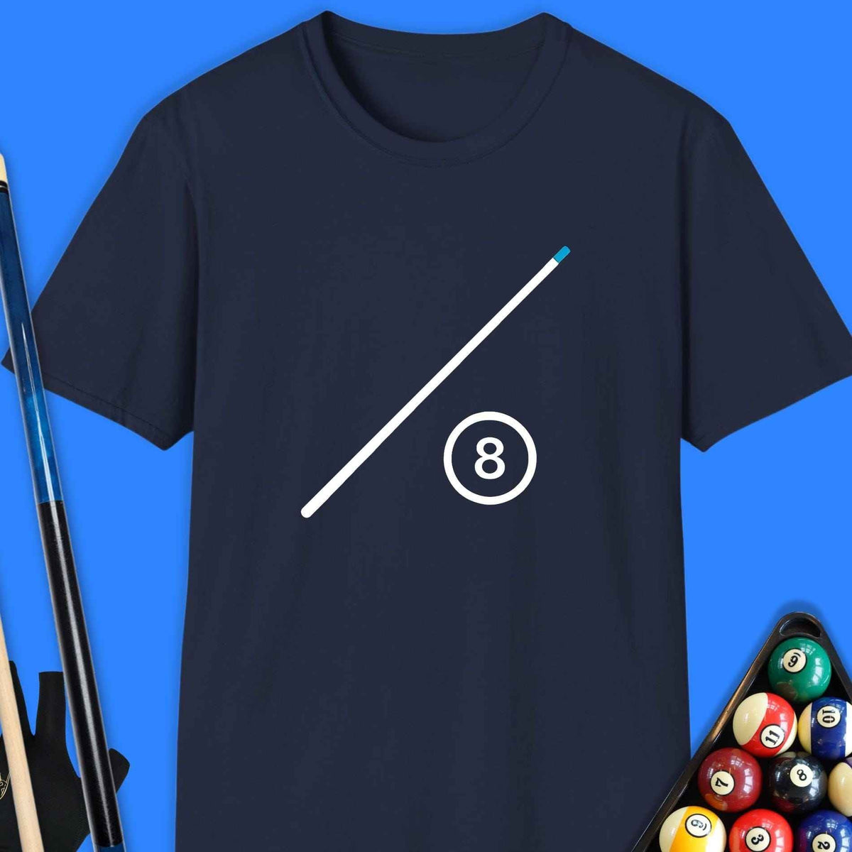 Minimalist 8-Ball Cue Pool T-Shirt Gift For Pool Player