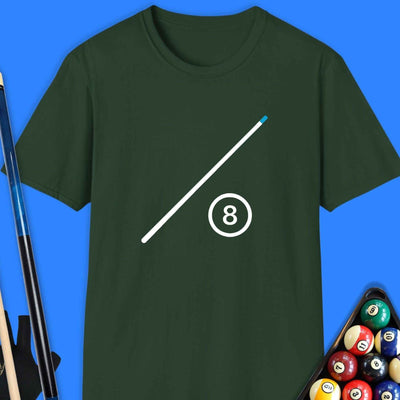Minimalist 8-Ball Cue Pool T-Shirt Gift For Pool Player