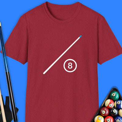 Minimalist 8-Ball Cue Pool T-Shirt Gift For Pool Player
