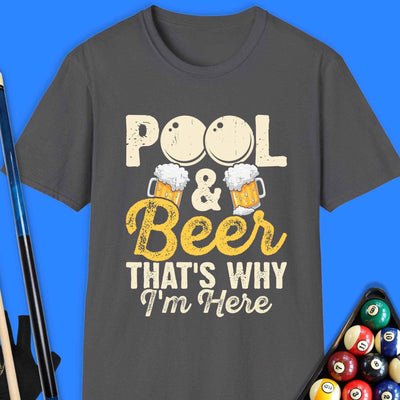 Pool & Beer T-Shirt Gift For Pool Player