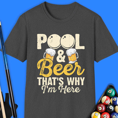 Pool & Beer T-Shirt Gift For Pool Player