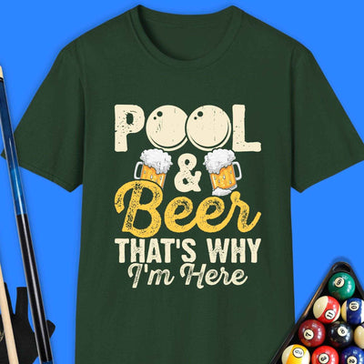 Pool & Beer T-Shirt Gift For Pool Player