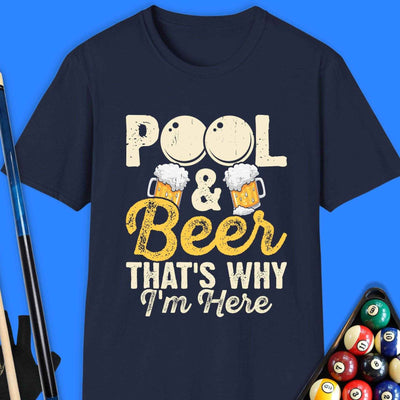 Pool & Beer T-Shirt Gift For Pool Player