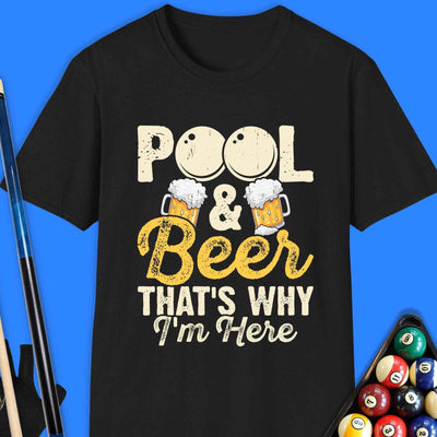 Pool & Beer T-Shirt Gift For Pool Player