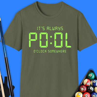 It's Always Pool O'Clock T-Shirt Gift For Pool Player