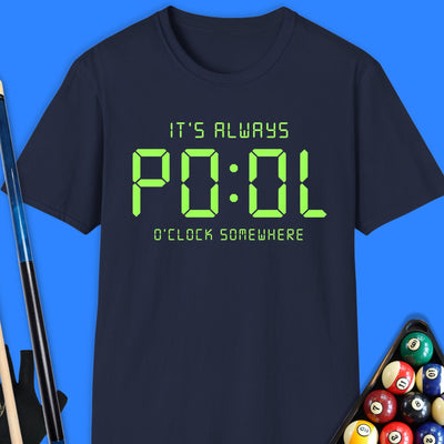 It's Always Pool O'Clock T-Shirt Gift For Pool Player