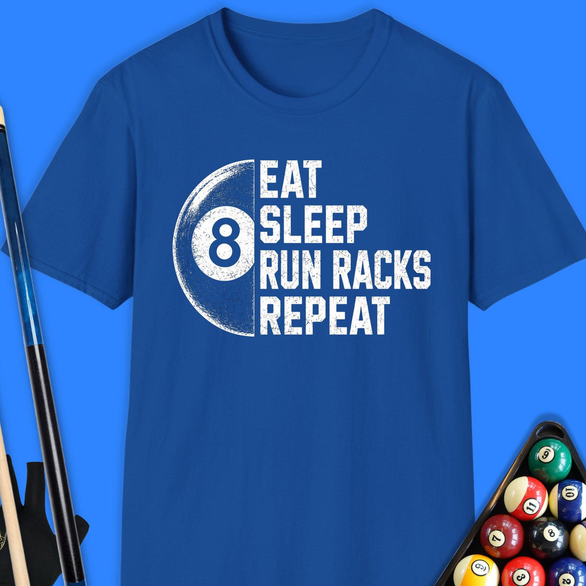 Eat Run Racks Pool T-Shirt Gift For Pool Player