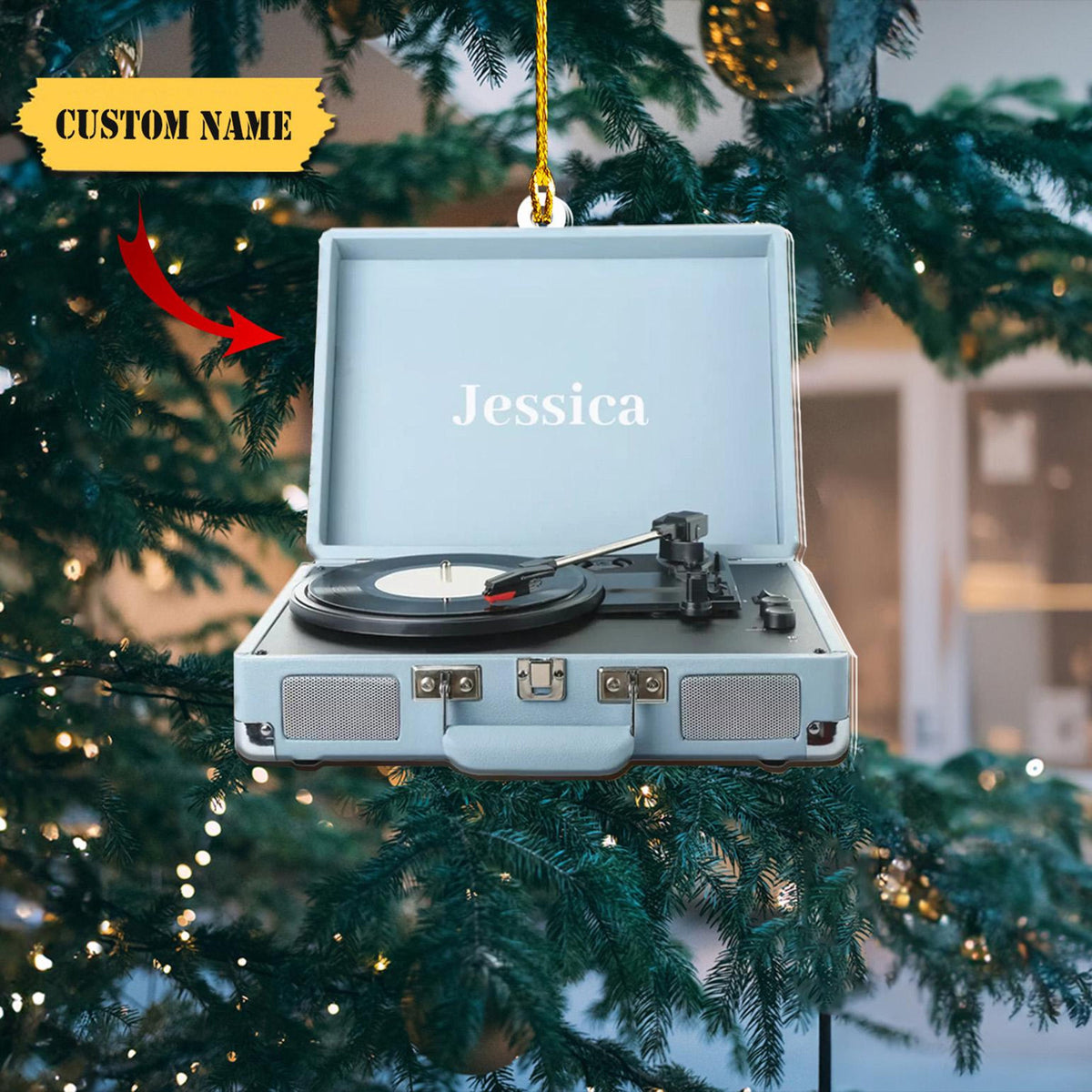 Personalized Vinyl Music Ornament 2D Vinyl Record Christmas Ornament Music Ornament, Music Lovers, Vinyl Christmas Tree Hanging Ornament