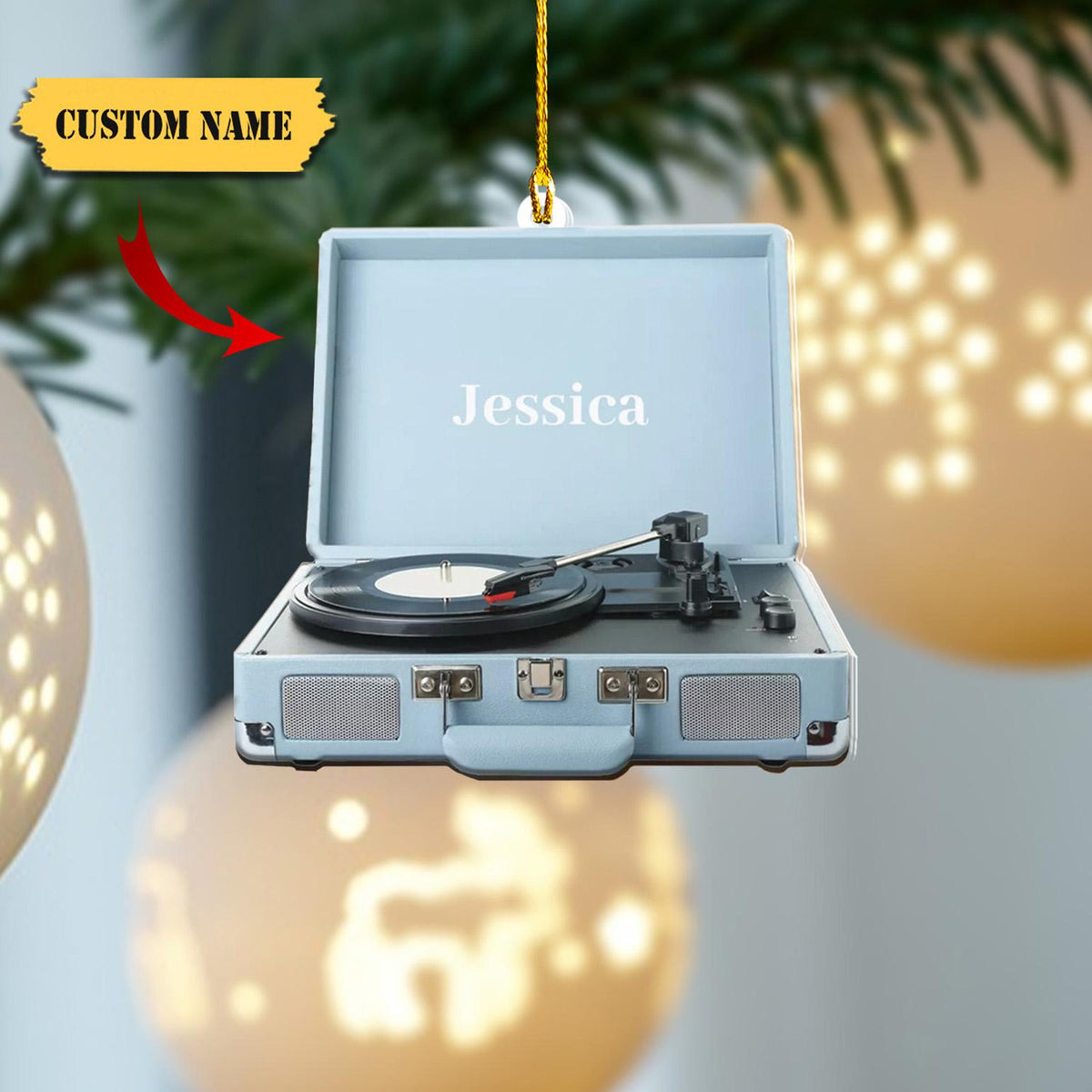 Personalized Vinyl Music Ornament 2D Vinyl Record Christmas Ornament Music Ornament, Music Lovers, Vinyl Christmas Tree Hanging Ornament