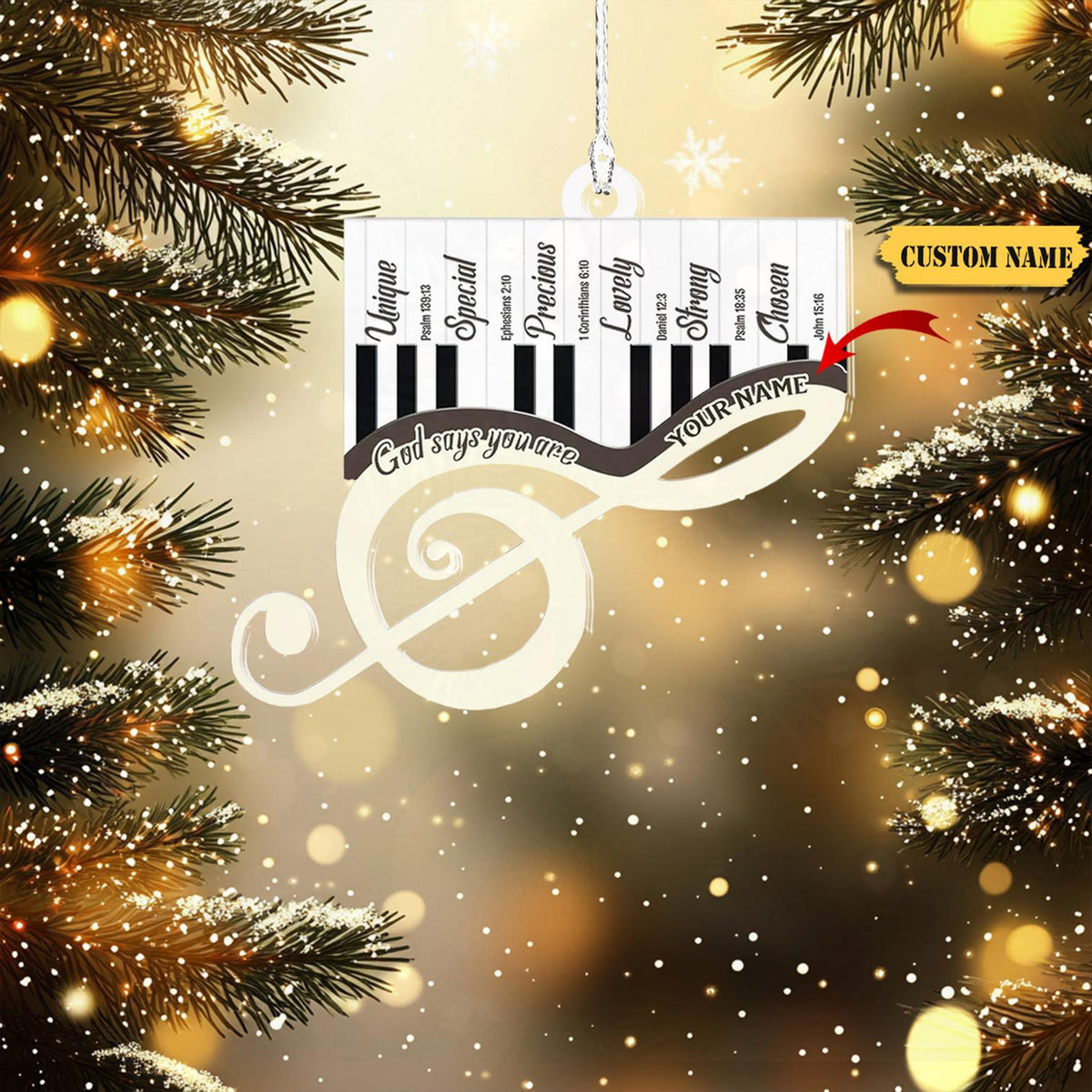 Personalized Musical Instruments Ornament 2D Acrylic, Piano Ornament Custom Piano Chrimast, Music Teacher Ornament, Music Ornament
