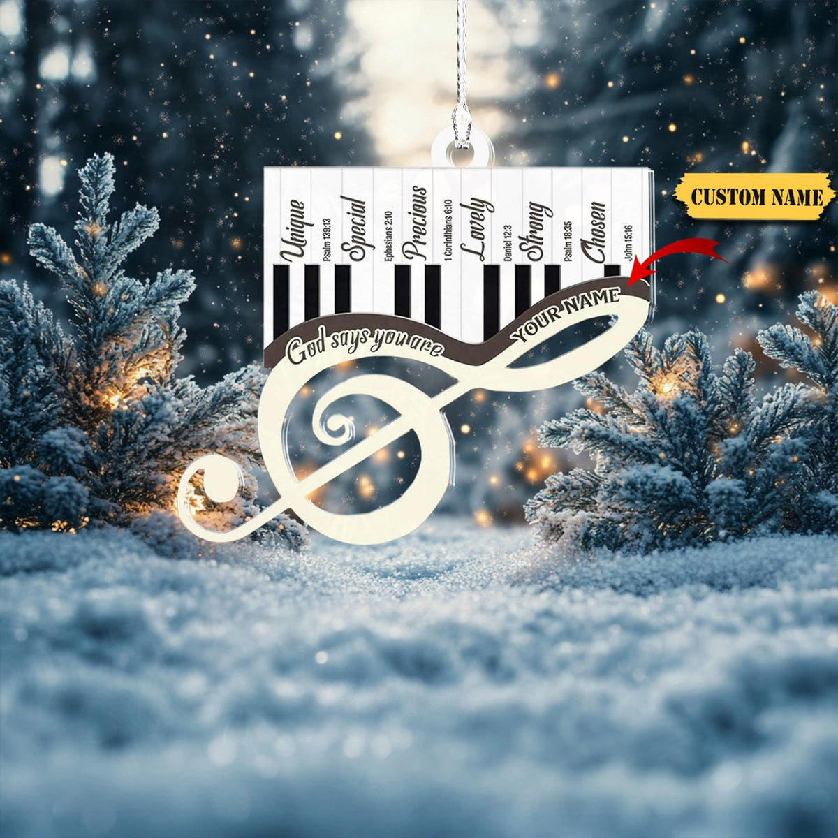 Personalized Musical Instruments Ornament 2D Acrylic, Piano Ornament Custom Piano Chrimast, Music Teacher Ornament, Music Ornament