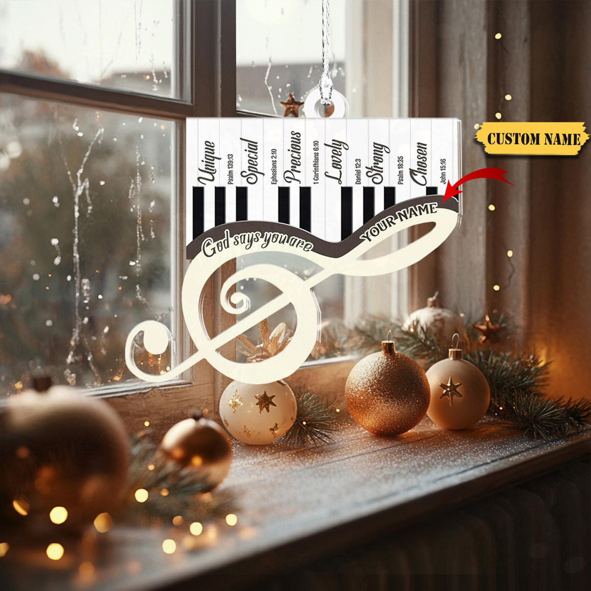 Personalized Musical Instruments Ornament 2D Acrylic, Piano Ornament Custom Piano Chrimast, Music Teacher Ornament, Music Ornament