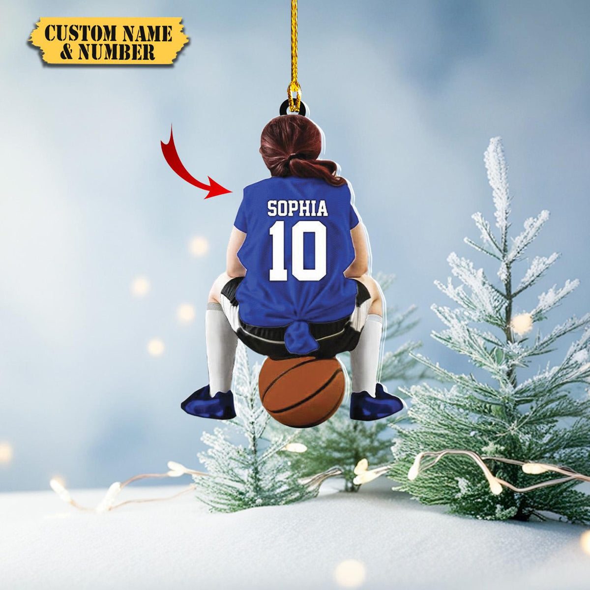 Personalized Basketball Ornaments Acrylic, Basketball Christmas Ornaments, Custom Basketball Players Acrylic Ornament, Basketball Keepsake2D Ornament Christmas Gift