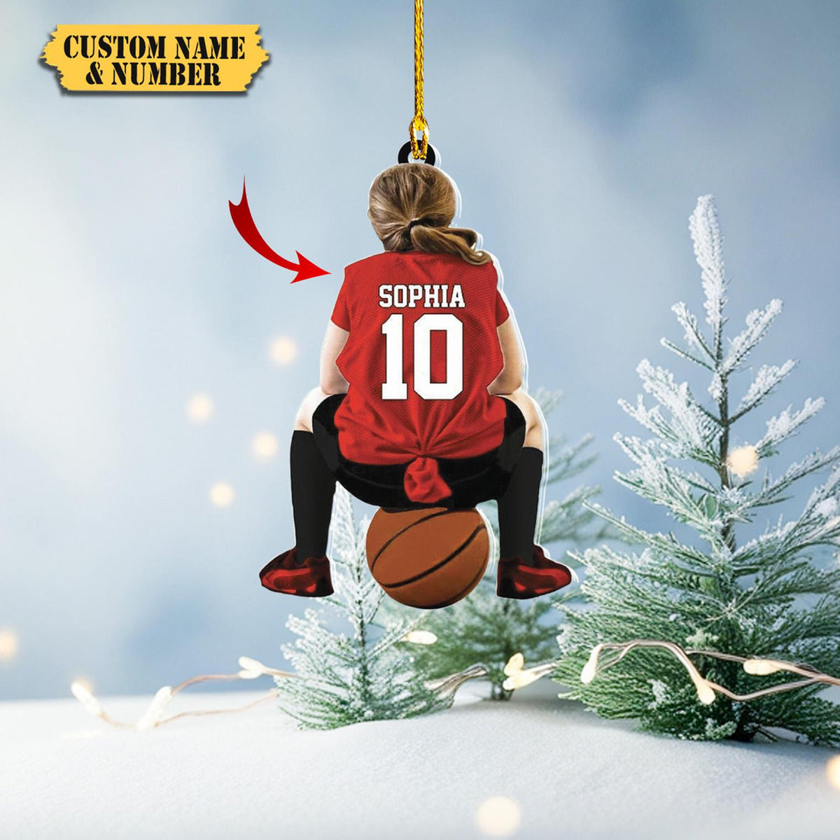 Personalized Basketball Ornaments Acrylic, Basketball Christmas Ornaments, Custom Basketball Players Acrylic Ornament, Basketball Keepsake2D Ornament Christmas Gift