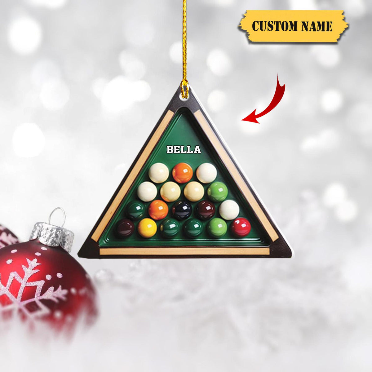 Personalized Pool Billiards Ornament Gifts For Billiards Lover, Ball Billiards Lovers Ornament Christmas  Ornament Christmas Gift