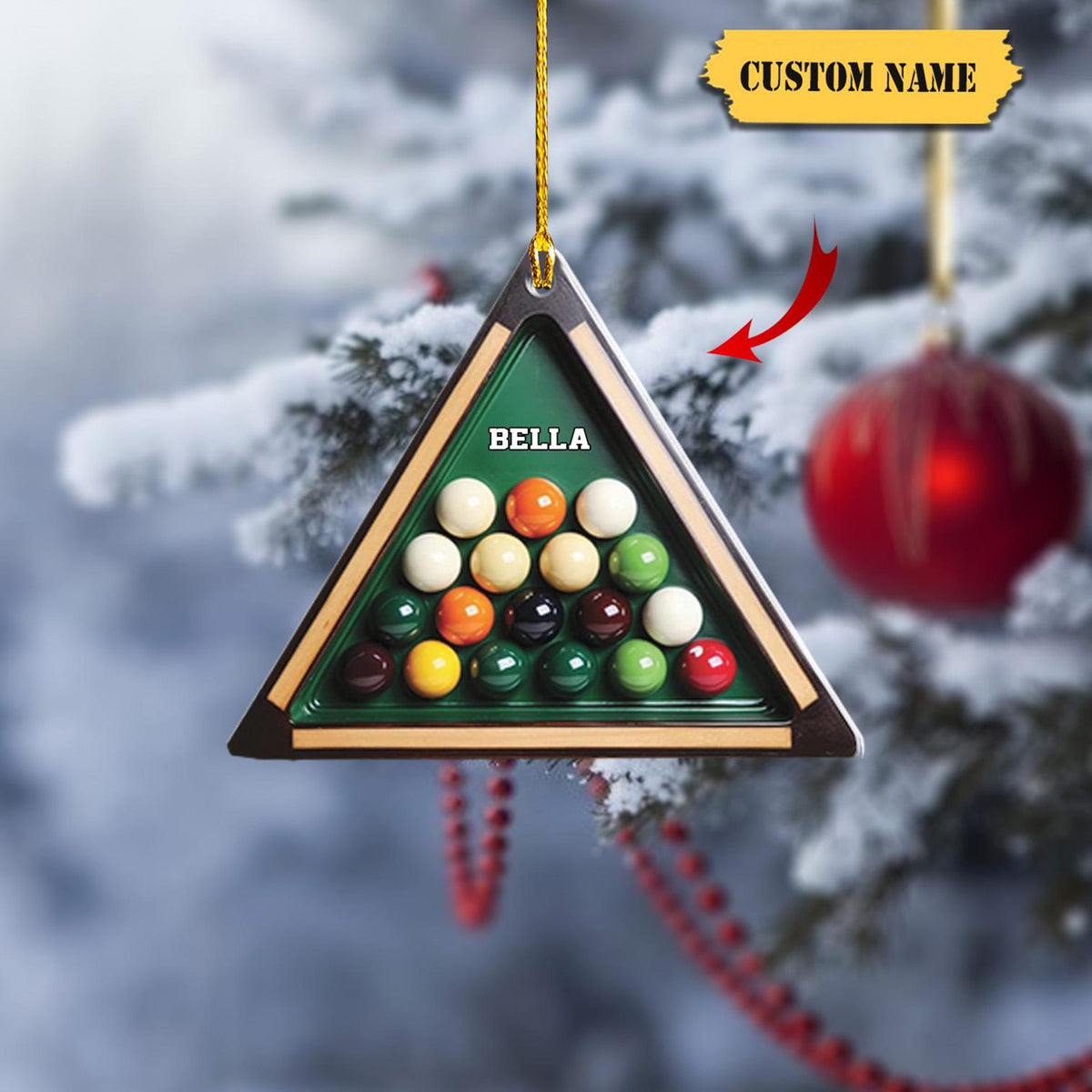 Personalized Pool Billiards Ornament Gifts For Billiards Lover, Ball Billiards Lovers Ornament Christmas  Ornament Christmas Gift