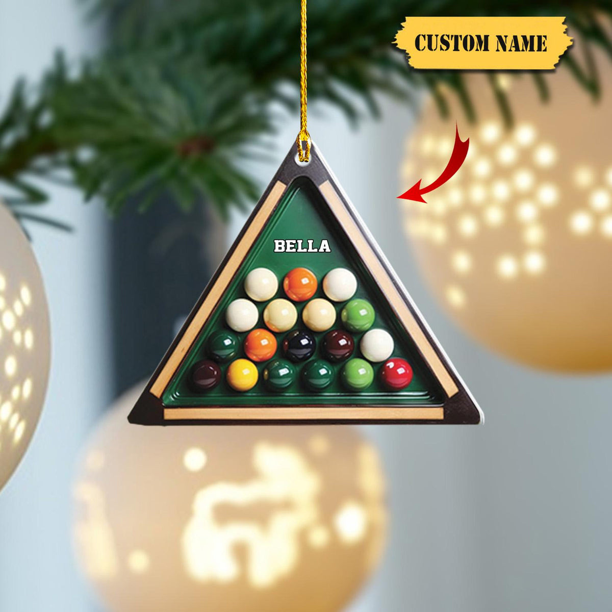 Personalized Pool Billiards Ornament Gifts For Billiards Lover, Ball Billiards Lovers Ornament Christmas  Ornament Christmas Gift
