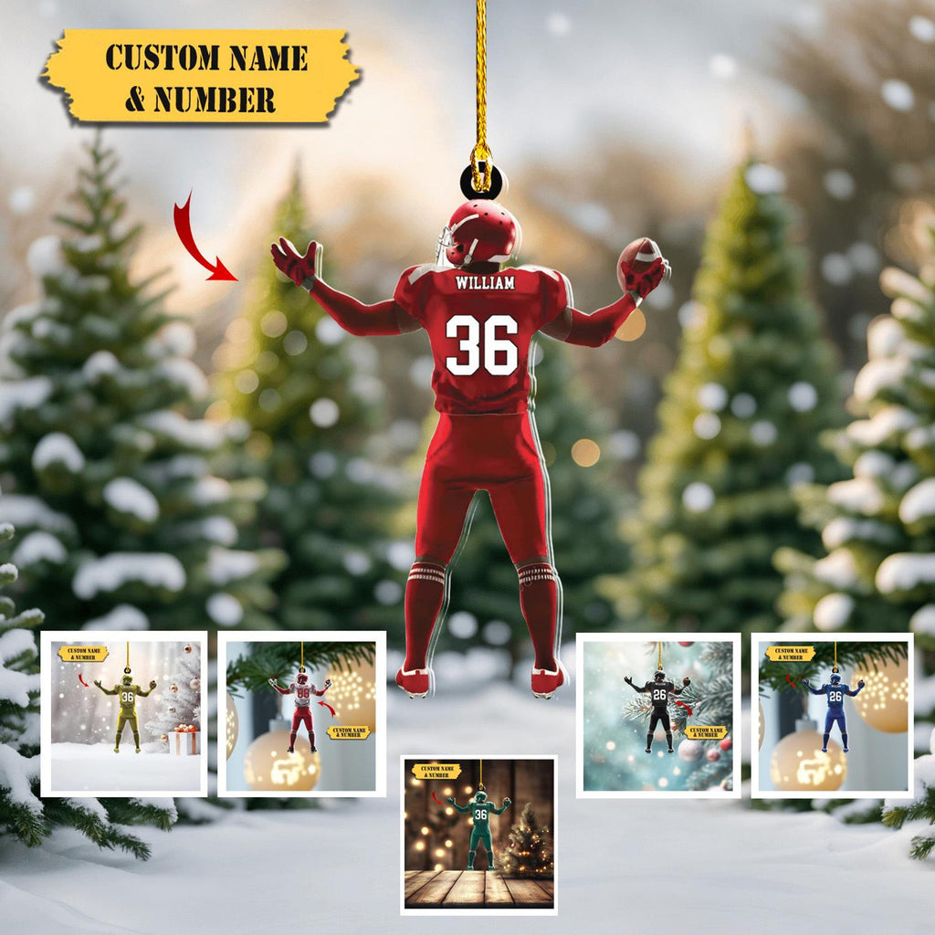 American Football Personalized Christmas Ornament 2D, Christmas Gift For Football Player, Football Lover, ,Sport Lover Gift, Football Player