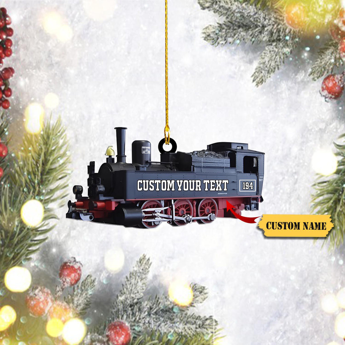 Personalized Railroader Christmas Ornament 2D Acrylic, Railroader Ornament, Christmas Gift For Railroader, Locomotive Ornament Gift