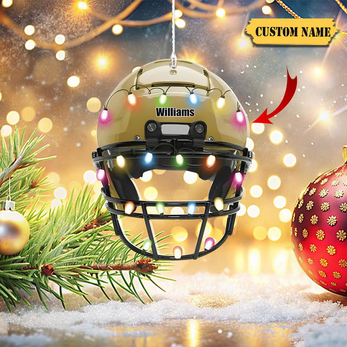 American Football Helmet - Personalized Christmas Acrylic Ornament 2D Acrylic - Christmas Gift For Football Lovers