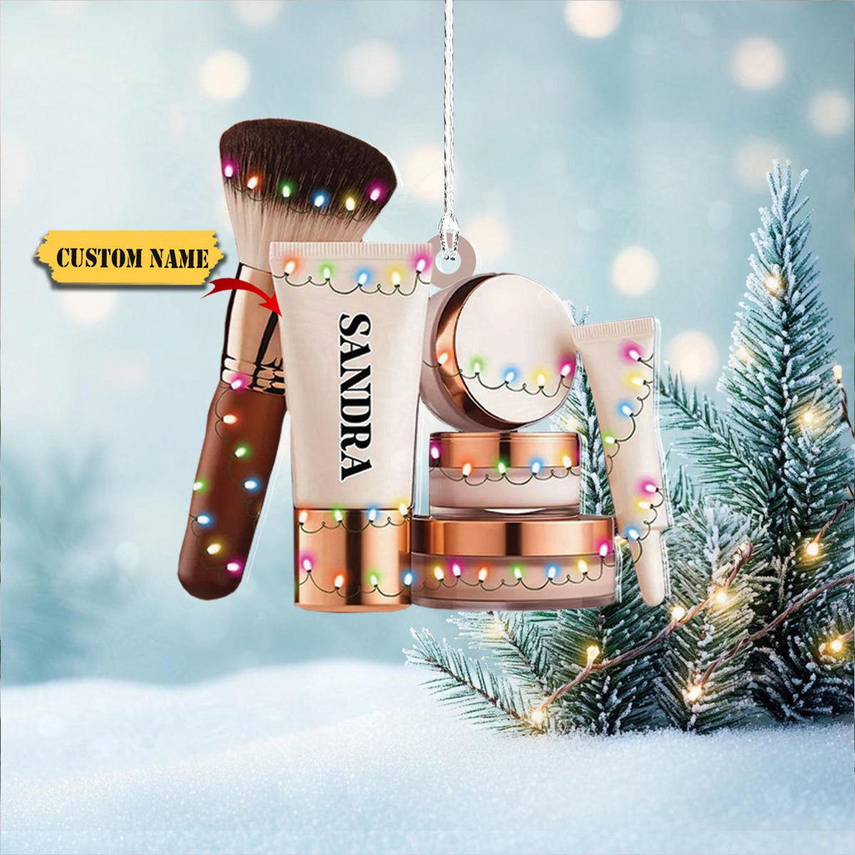 Personalized Makeup Ornaments Acrylic Christmas Tree Beauty Ornament Gifts Makeup Artist, Teen Girl Ornament, Artist Christmas Ornament Christmas Gift
