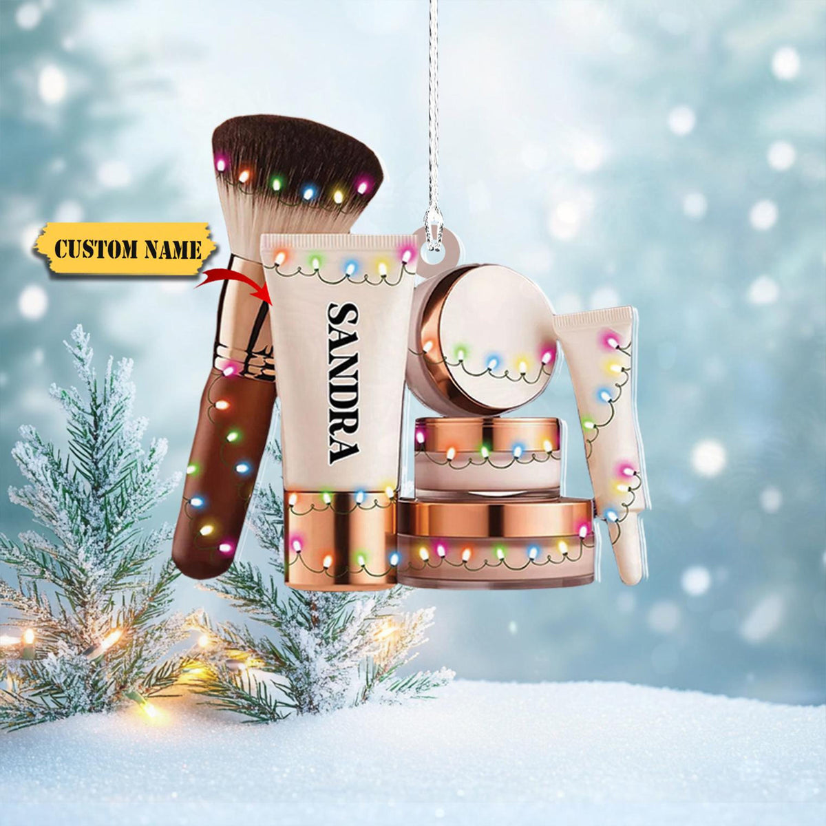 Personalized Makeup Ornaments Acrylic Christmas Tree Beauty Ornament Gifts Makeup Artist, Teen Girl Ornament, Artist Christmas Ornament Christmas Gift
