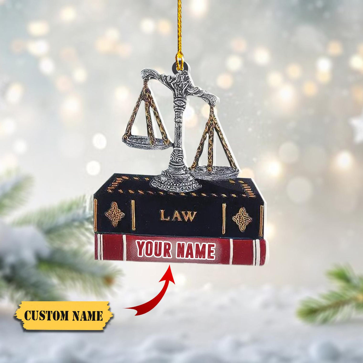 Personalized Lawyer Attorney Judge Christmas Ornament 2D Acrylic Law Justice Keepsake, Lawyer Christmas Ornament, Law Justice Ornament