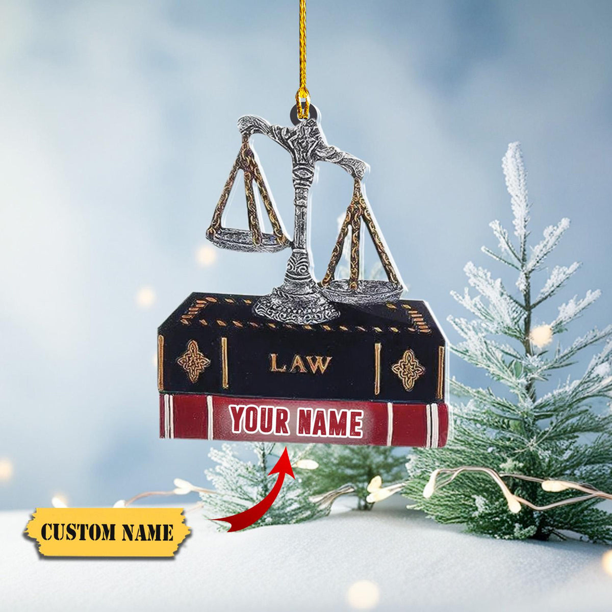 Personalized Lawyer Attorney Judge Christmas Ornament 2D Acrylic Law Justice Keepsake, Lawyer Christmas Ornament, Law Justice Ornament