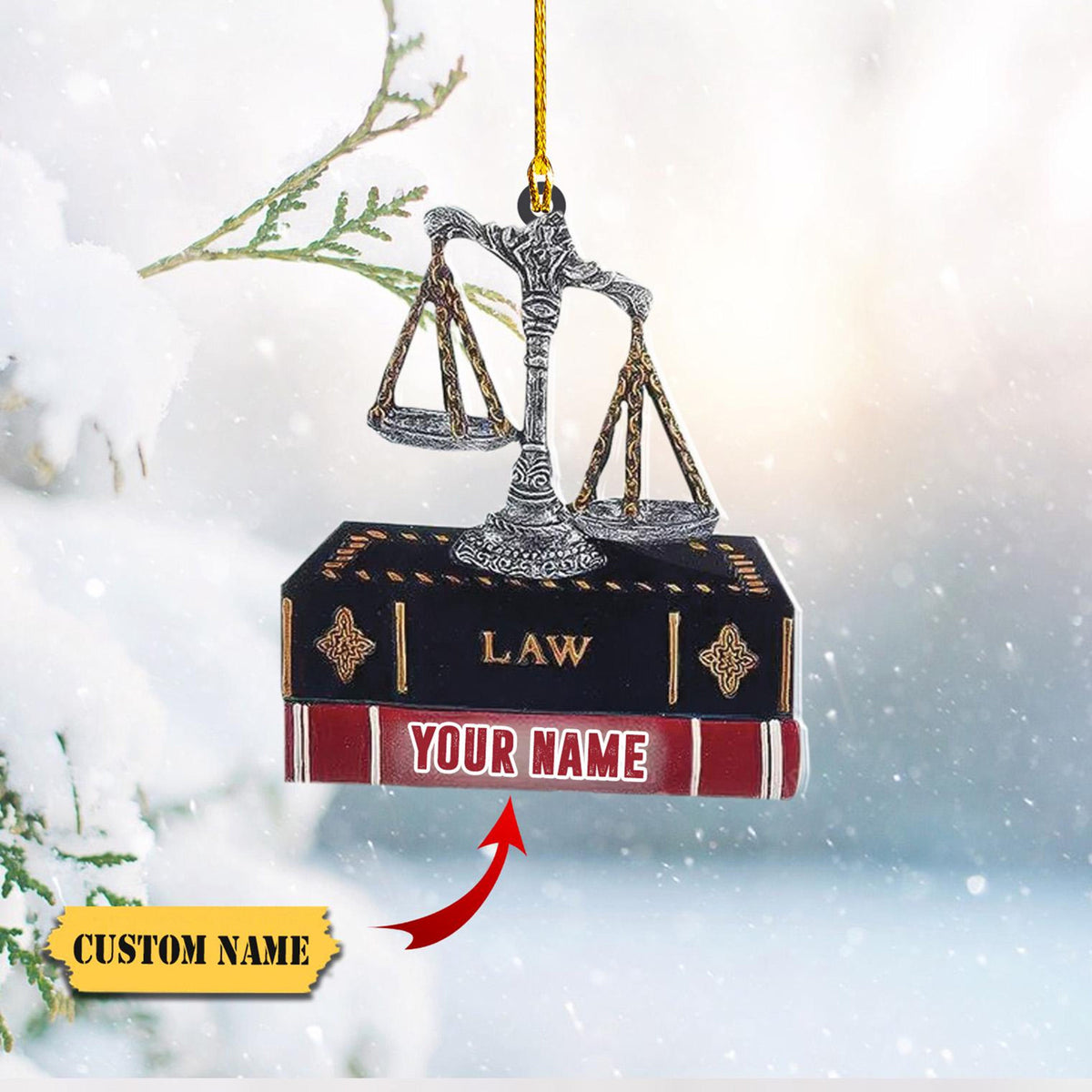 Personalized Lawyer Attorney Judge Christmas Ornament 2D Acrylic Law Justice Keepsake, Lawyer Christmas Ornament, Law Justice Ornament
