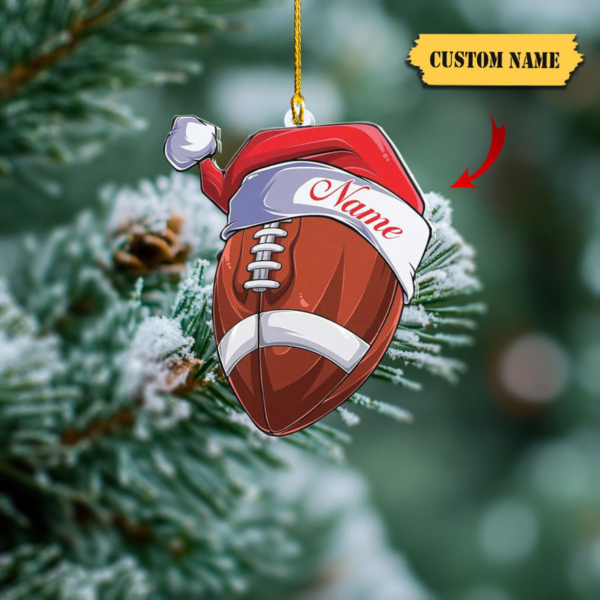 Personalized Football Helmet Ornament 2D Acrylic, American Football Christmas Ornament,  Football Helmet And Ball, Custom Name Ornament