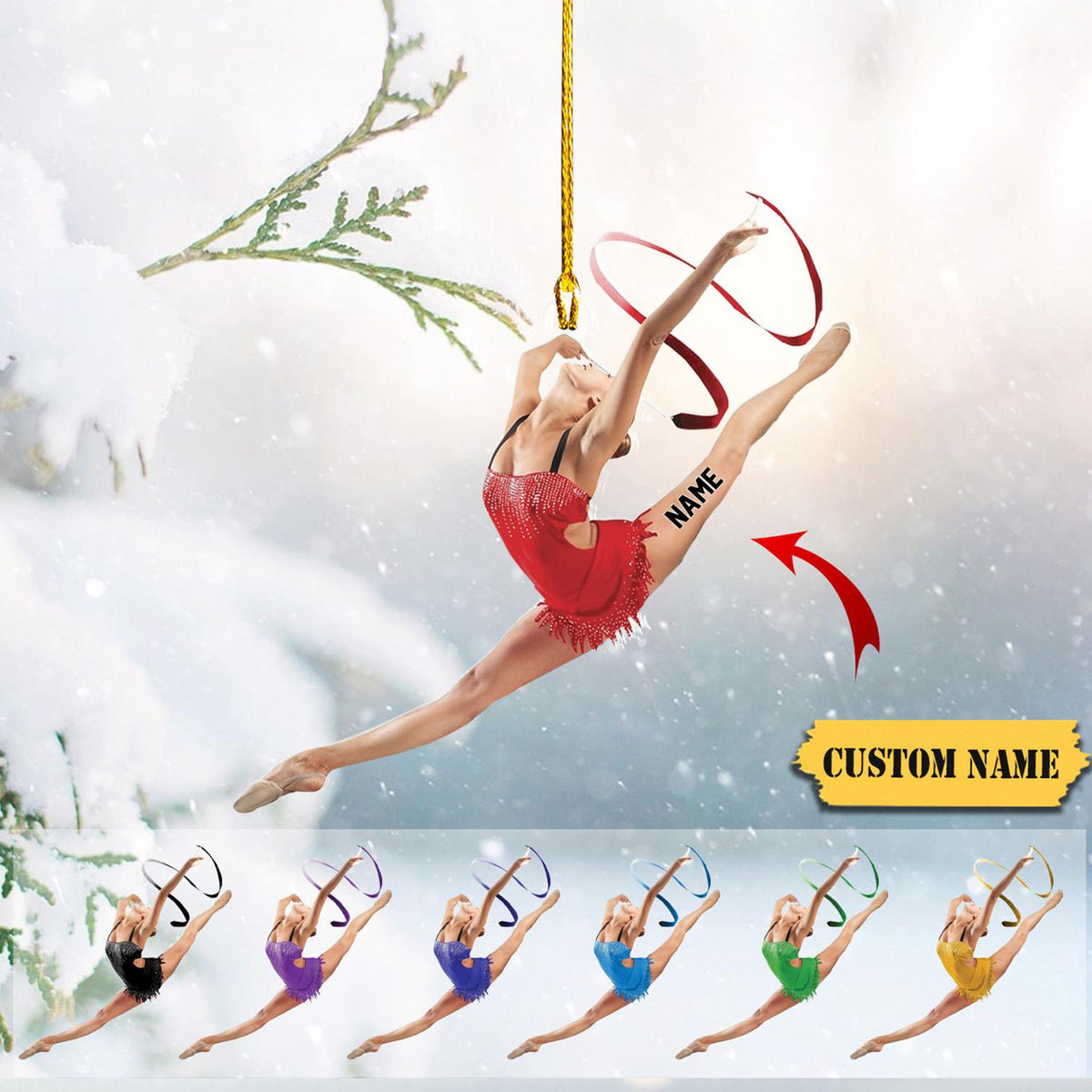 Personalized Gymnastics Christmas Ornament Gift For Gymnasts, Kickfit Gifts, Gym Gifts, Gift For Daughter, Xmas  Ornament Christmas Gift