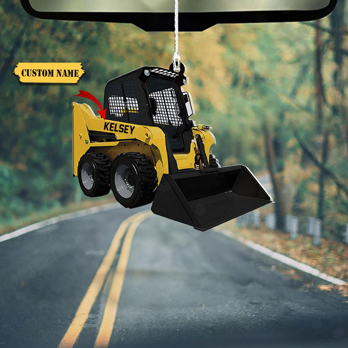 Personalized Skid Steer Loader 2D Flat Ornament, Custom Name Christmas Ornament Acrylic, Truck Car Ornament Keepsake Gift, Trucker Gift