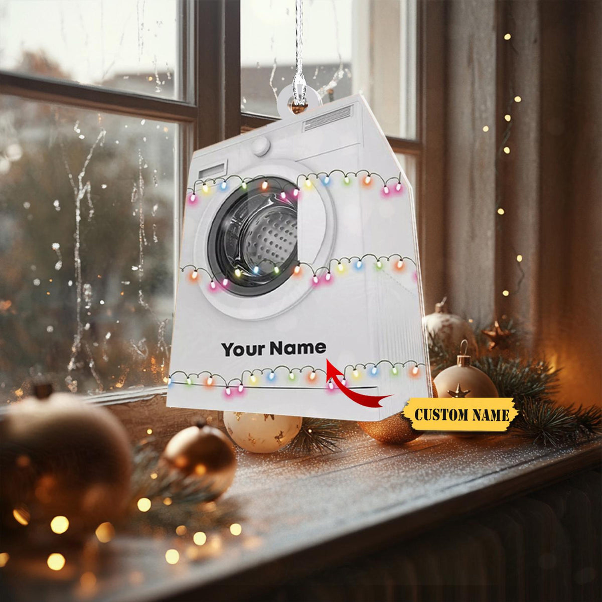 Washing Machine Lights Tree Hanging Christmas Ornament, Xmas Ornament Decor, Gifts For Family, Gifts For Christmas, Xmas Ornament  Ornament Christmas Gift