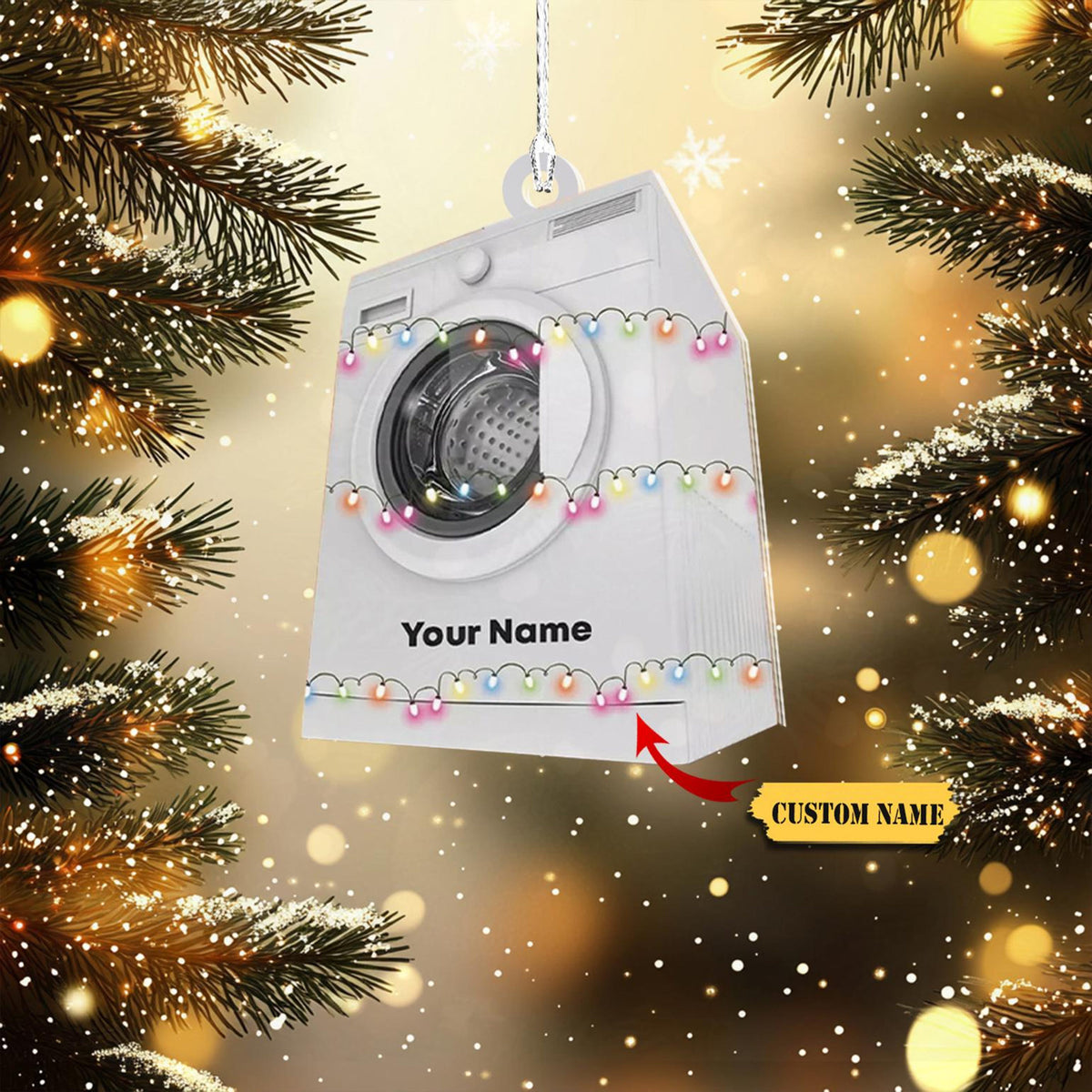 Washing Machine Lights Tree Hanging Christmas Ornament, Xmas Ornament Decor, Gifts For Family, Gifts For Christmas, Xmas Ornament  Ornament Christmas Gift