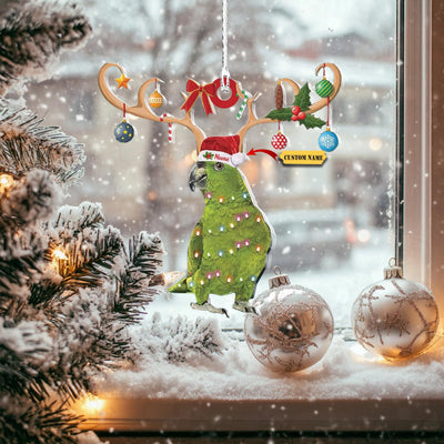 Amazon Parrot Christmas Light Ornament, Parrot Christmas Tree Hanging Decor,Parrot Christmas Tree Decor,2D Ornament Christmas Gift